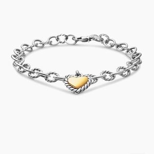 David Yurman Cable Collectibles Cookie Classic Heart Bracelet in Sterling Silver